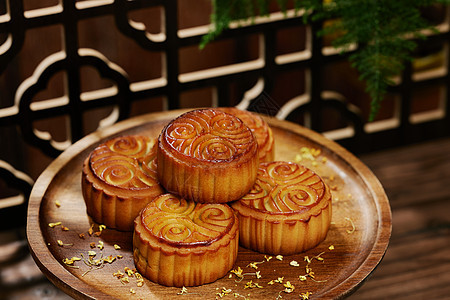 美味中国传统中秋节月饼图片
