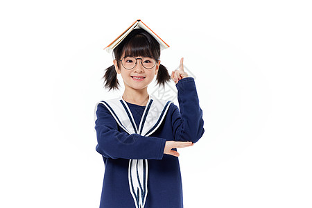 小女孩举手动作图片素材