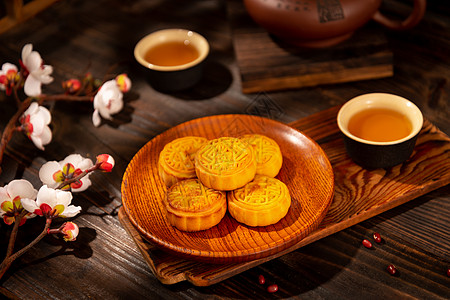 中秋节美食月饼背景