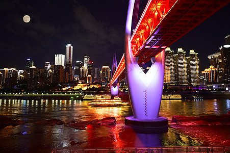 美丽的重庆市渝中区夜景重庆夜景高清图片素材