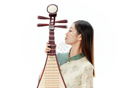 手拿琵琶的国风女性背景图片