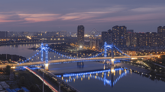 武汉古田桥夜景背景图片