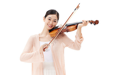 文艺青年女性拉小提琴形象图片