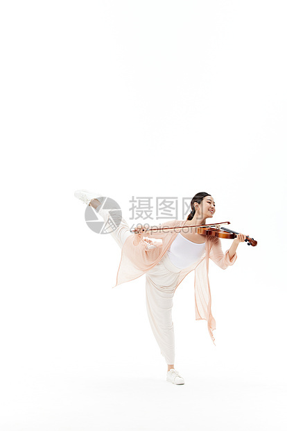 拉小提琴的青年文艺女性演奏家图片