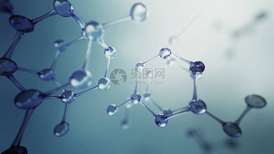 3d分子模型的3d插图具有分子和原图片
