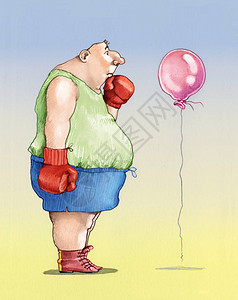 一个古老的拳击手被一个由气球制背景图片