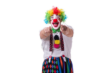 可笑的小丑表演傻孤立图片