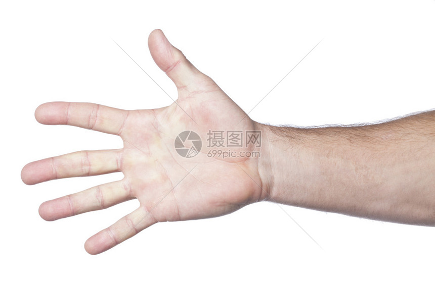 右手张开手掌在白色表面上的特写图像高清图片下载-正版图片502524783-摄图网