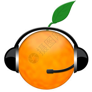 橙色耳机标志图片