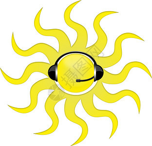 太阳耳机标志图片