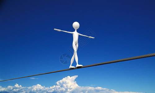 天空中的走钢丝者图片