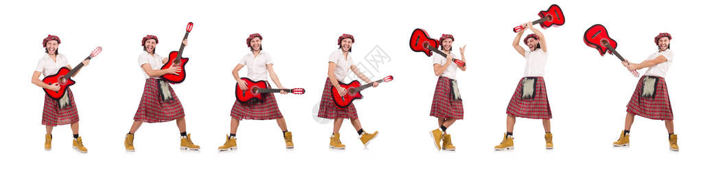 苏格兰人弹吉他图片