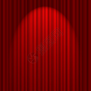 红纹的窗帘在舞台图片