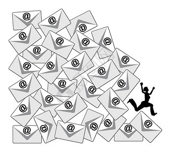 工作场所或社交媒体中大量电子邮件的负面影图片