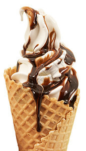 加巧克力的冰淇淋图片