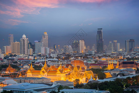 曼谷天空泰国王宫的风景与瓦特阿伦wat图片