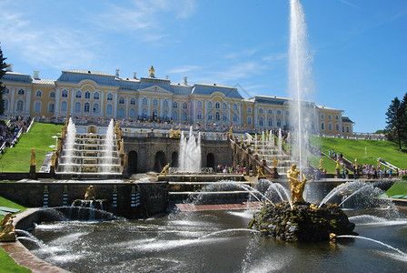 圣彼得堡彼得霍夫宫的背景图片