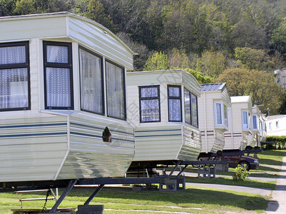 英国度假村的度假屋背景图片