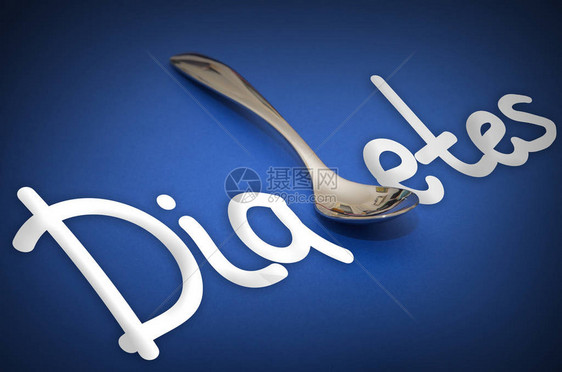 糖尿病用勺子代替字母B的词显示暴饮食和肥胖的危险作为危险因素健康危图片