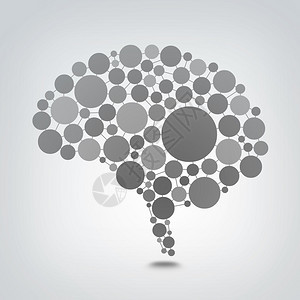 高品质灰色圆圈排列形成大脑图片