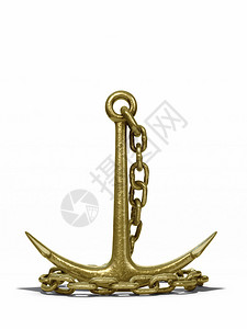 带剪裁路径的链金锚图片