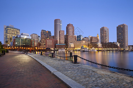 波士顿城市天际在图片