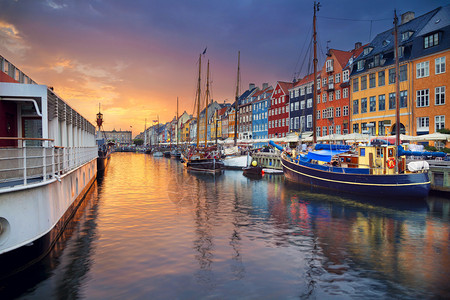 NyhavnCanal在丹麦哥本哈根图片
