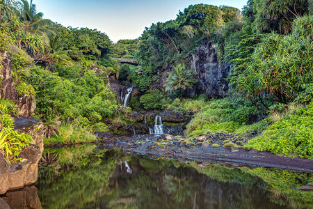 清晨在夏威夷毛伊岛东边的Haleakala公园Haleakala七个游泳池HaleakalaNation图片