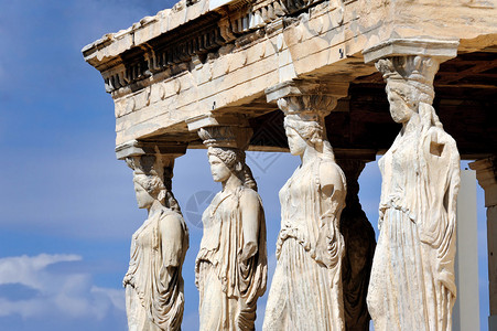 希腊雅典Acroopolis的Caryatid图片