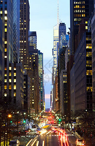 纽约市曼哈顿街景黄昏交通繁忙图片