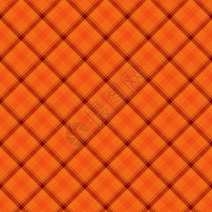 无缝且重复的橙色格子纹理织物背景背景图片