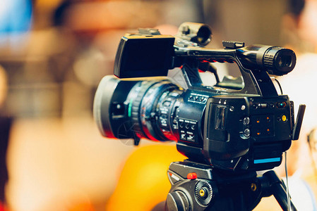 发布会宣传背景电视摄像机录背景