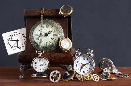 时间概念各式样的时钟和图片