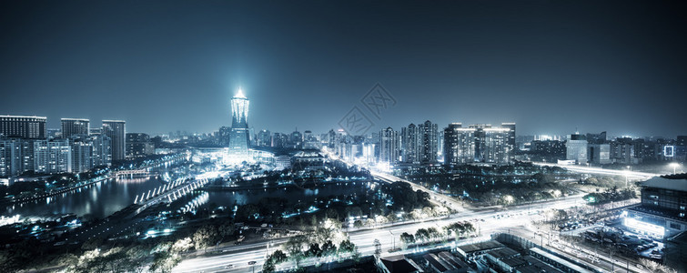 杭州西湖文化广场夜间城图片