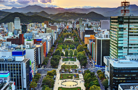 日本北海道札幌市风景背景