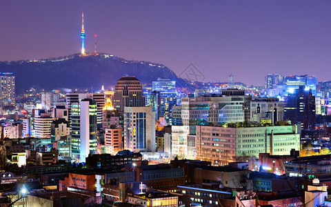 韩国首尔夜景图片