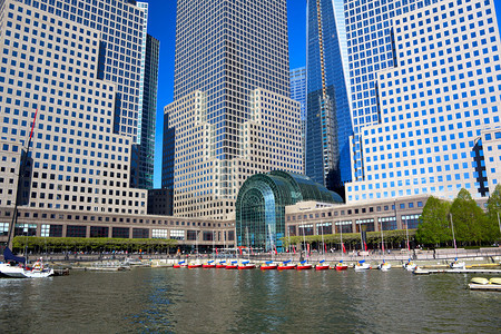 世界金融中心从美国纽约哈德逊河观察世界金图片