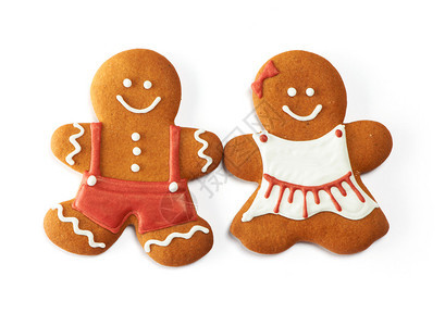圣诞姜饼夫妇饼干在图片