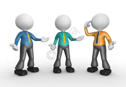 三个人插画图片