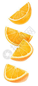 四块落下来的橙子果实图片