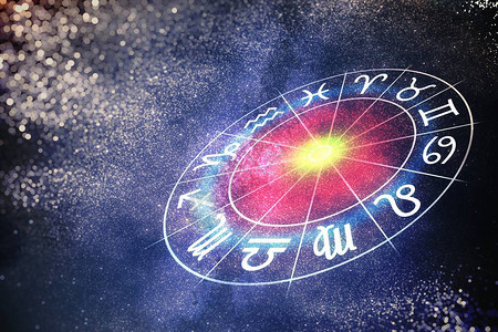 占星学和星座概念3D在圆圈中展示了图片