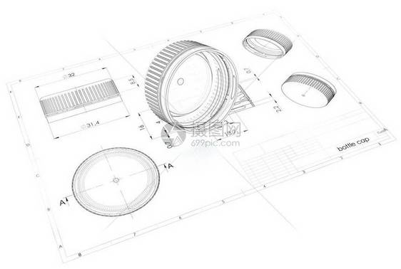 3个说明塑料瓶盖高于工图片