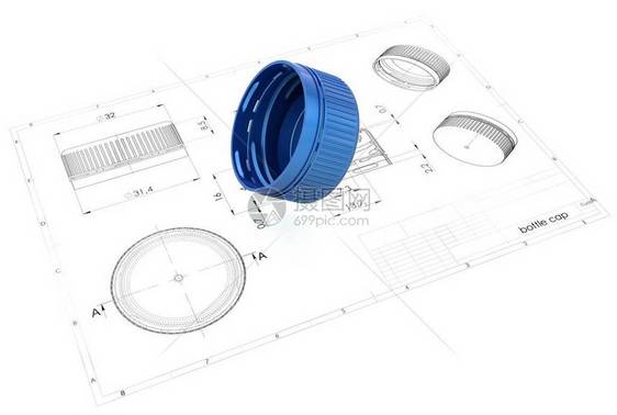 3个说明塑料瓶盖高于工图片
