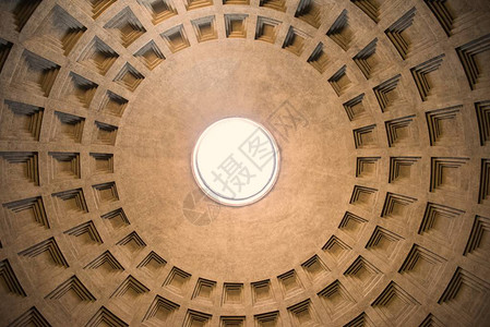 Pantheon穹顶洞的中央视图图片