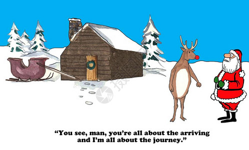 圣诞卡通关于鲁道夫和圣诞老人有不同的目标图片