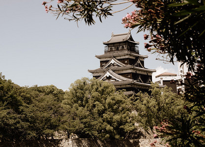 日本广岛的广岛城堡背景图片