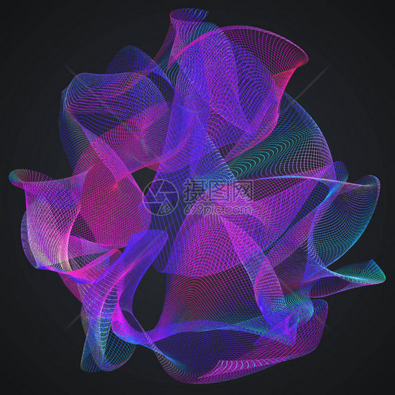 CalabiYau方块字符串理论中空间额外维度的结构3D图片