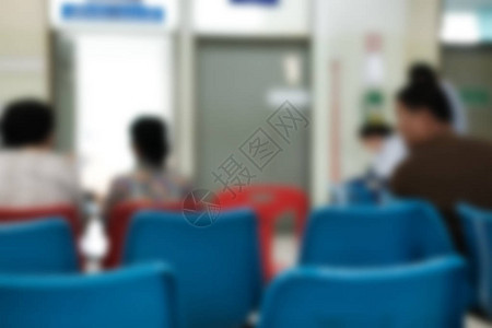 医院的蓝色椅子诊所等候区的病人座椅背图片