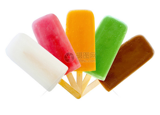 五种口味的冰淇淋冰棒图片