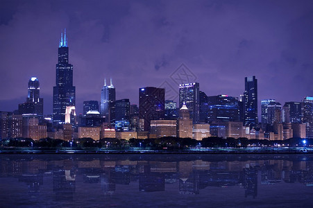 芝加哥天际线全景芝加哥天际线东区湖畔图片